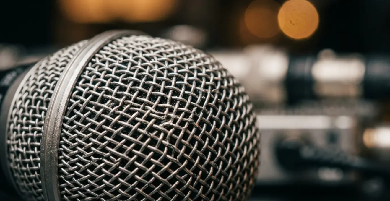 Close-up macro shot of professional audio recording equipment setup for EVP capture