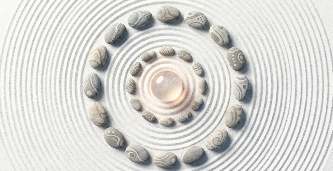 Abstract representation of numerology hardware and software concept with crystalline structures