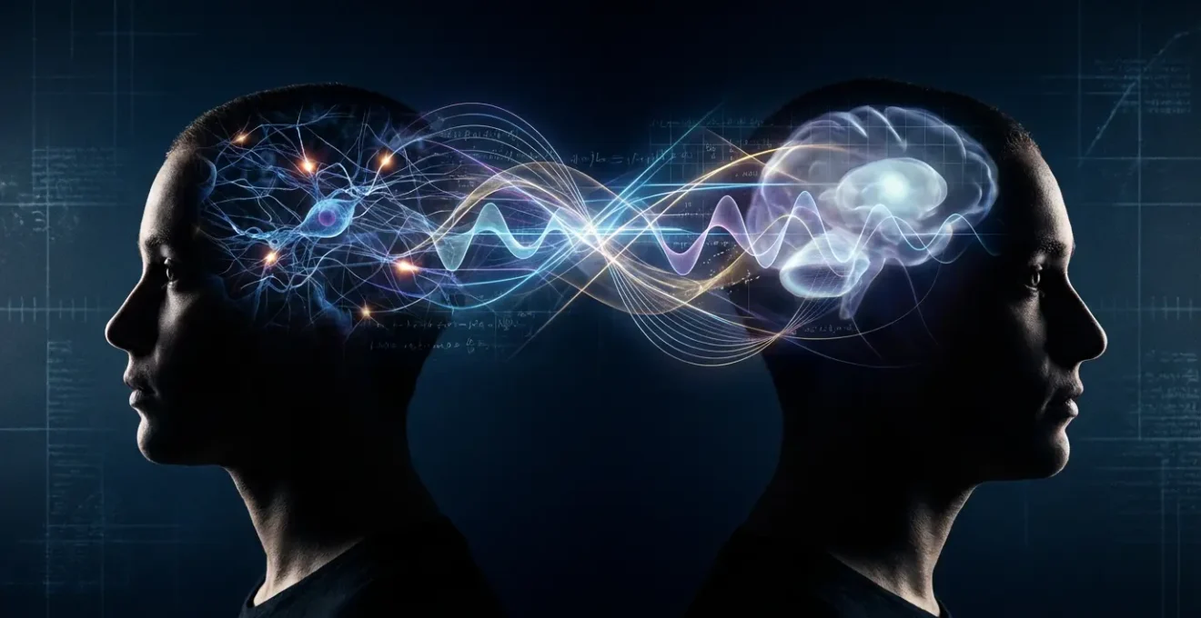 Conceptual visualization of consciousness bridging scientific and paranormal phenomena through quantum entanglement patterns