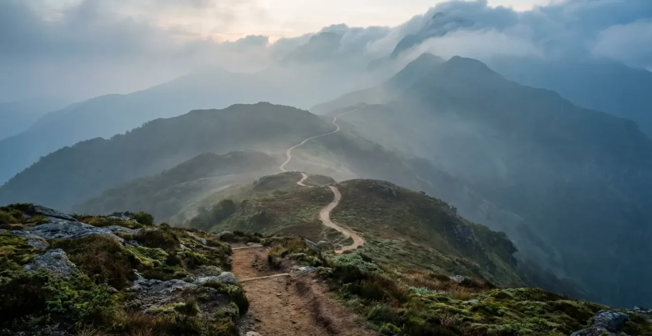 Abstract representation of soul journey through multiple incarnations